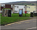 Street furniture near a Greenmeadow Way bus stop, St Dials, Cwmbran