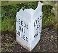 Milepost along the Leeds and Liverpool Canal