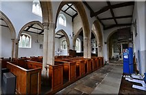 TL0295 : Apethorpe, St. Leonard's Church: The interior from the south aisle by Michael Garlick