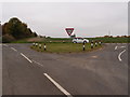 Road junction and grass triangle