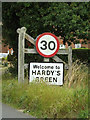 TL9320 : Hardy's Green village name sign by Geographer
