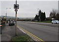 Speed camera sign and speed limit sign, Malpas Road, Newport