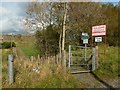 The Crags Circular Path leaving a farm road