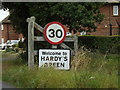 TL9320 : Hardy's Green Village Name sign by Geographer