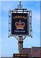 Crown Inn (2) - sign, Henley Road, Claverdon, Warwicks