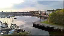 NZ3566 : Looking across Albert Edward Dock and Marina by Chris Morgan