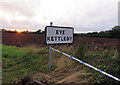 SK7317 : One legged sign on Kirby Lane following accident by Andrew Tatlow
