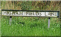 Higham Fields Lane sign