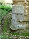 SK8029 : Bench mark, Church of St Guthlac, Branston by Alan Murray-Rust
