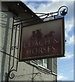 Sign for the Coach and Horses public house, Bradfield Green