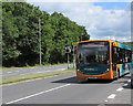 ST2583 : Number 30 bus on the A48, Castleton by Jaggery