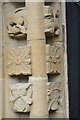 SP5203 : Carvings in a Norman arch #1 by Philip Halling