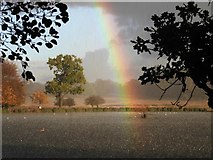 TQ1972 : Rainbow and hailstorm over the Pen Ponds by Stefan Czapski