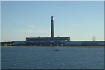 SU4803 : Boat passing Fawley Power Station by DS Pugh