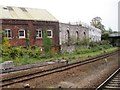 View from a Plymouth-Exeter train - mixed building styles in Newton Abbot