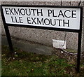 Bilingual name sign Exmouth Place/Lle Exmouth, Chepstow