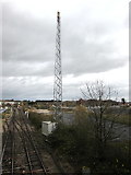 SO8963 : Lineside telecoms mast, Droitwich by Jaggery