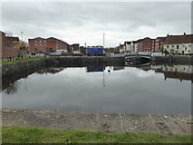 ST2937 : Bridgwater Docks across the outer basin by Chris Allen