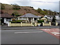 Bungalows below a hillside, Lletty Dafydd, Clyne