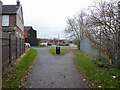 Newcastle-under-Lyme: footpath emerges onto Ashfields New Road