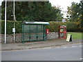NY5423 : Elizabeth II postbox and bus shelter on the A6, Hackthorpe by JThomas