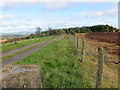 Enclosed farm track viewed from Skenchill Triangulation Pillar