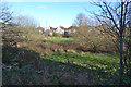 Houses on Tachbrook Road seen across an unnamed brook, Whitnash