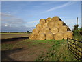 Straw bales opposite Church Farm, Tithby