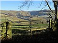 Gate on Coggers Lane with view to Hathersage church