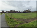 View across fields to Delbury Hall