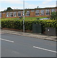 Two telecoms cabinets and a bus stop, Aberthaw Road, Alway, Newport