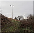 SO2001 : Wires over a Cwm Nant Gwynt field by Jaggery