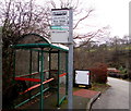 English side of a bilingual bus stop sign, Cwm Nant Gwynt