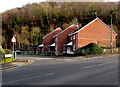 Row of three brick houses on an Aberbeeg corner