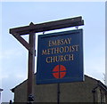 Sign for the Embsay Methodist Church