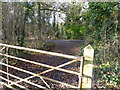 Footpath approaches Shipley Road from the east