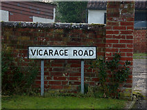 TM2972 : Vicarage Road sign by Geographer