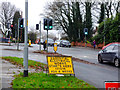 Roadworks on the A571 Pemberton Road