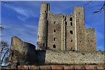 TQ7468 : Rochester Castle: The Keep and Drum Tower to the left by Michael Garlick