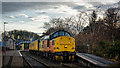 Track testing train at Helmsdale