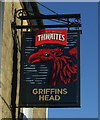 Sign for the Griffins Head public house, Huncoat