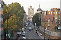 Looking along the A100 towards Tower Bridge