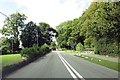 The A497 passing Bron Eifion Hotel