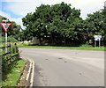 Ildiwch/Give Way sign facing West Way Road, Newport