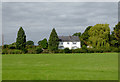 Pasture and cottage north of Marbury in Cheshire