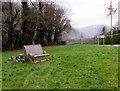 Metal bench at the northern edge of Pontywaun