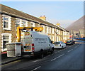 Centregreat van with a Versalift, Newport Road, Cwmcarn