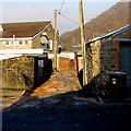 Back lane on the north side of Ivor Street, Cwmcarn