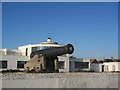 Cannon and white house on Pevensey Bay