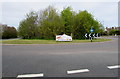 SP0938 : Roundabout in the middle of crossroads near Willersey by Jaggery